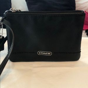 Black Coach leather wristlet - like new